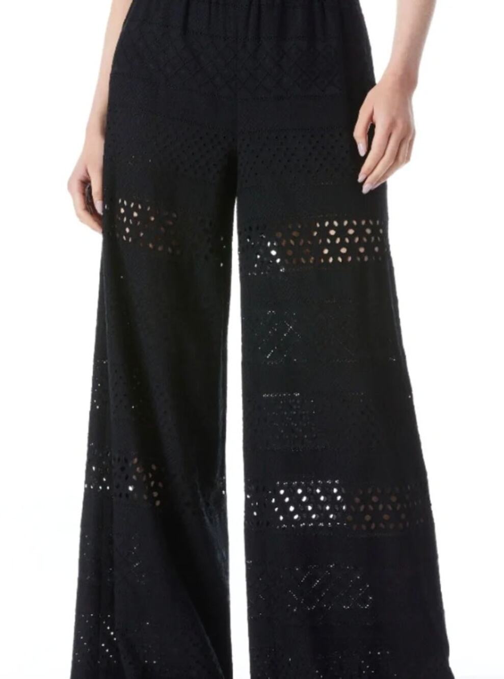 Alice & Olivia Russell Wide Leg Eyelet Pant S